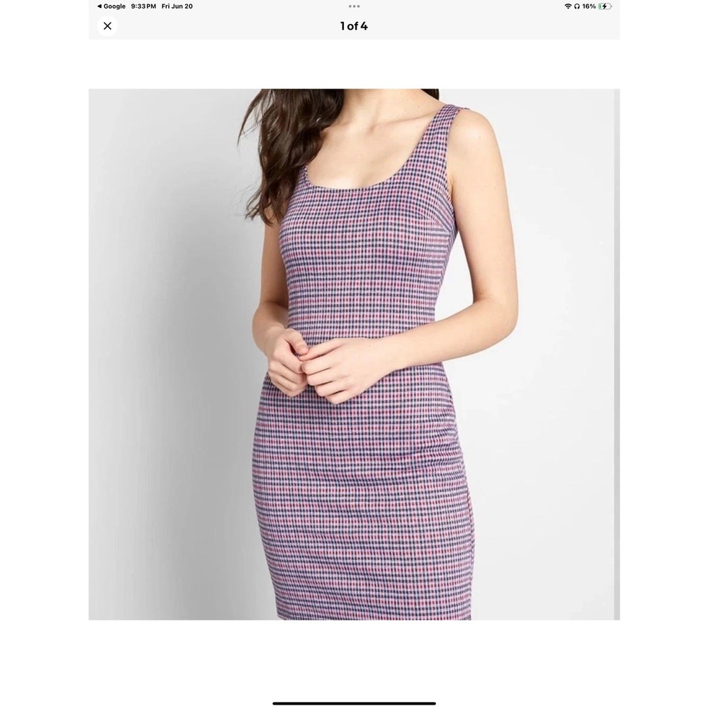 ModCloth‎ Women's Such a Charmer Sleeveless Dress Size Medium in Purple Plaid